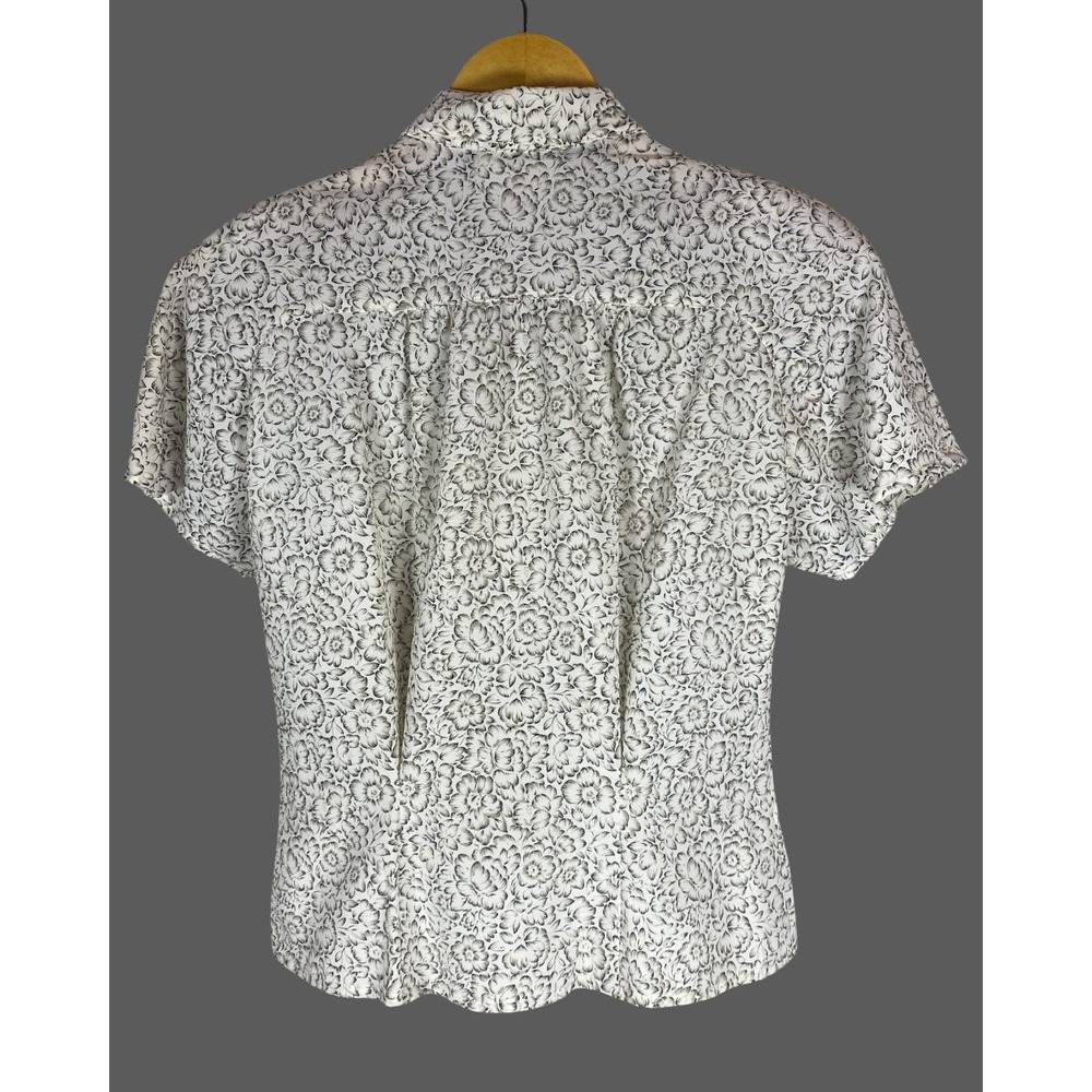 Liz Claiborne Collection Vintage Floral Skirt Set Cream Black 2 Piece Size 6 - Picture 6 of 13